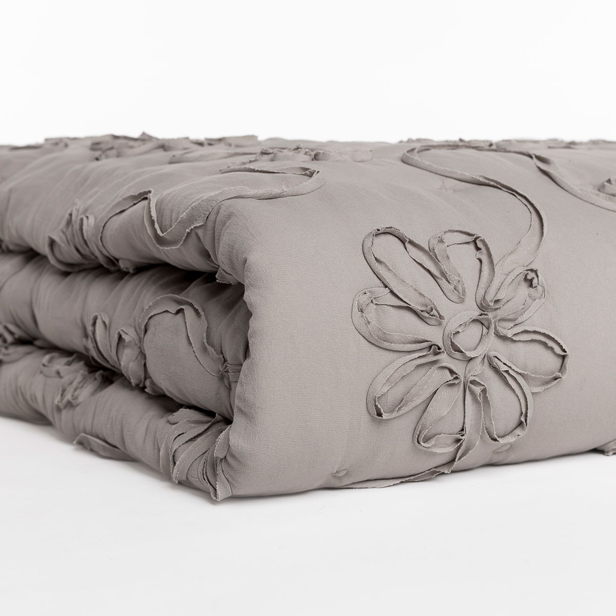 Edred&atilde;o FLOWER NEST cinza 220x240cm
