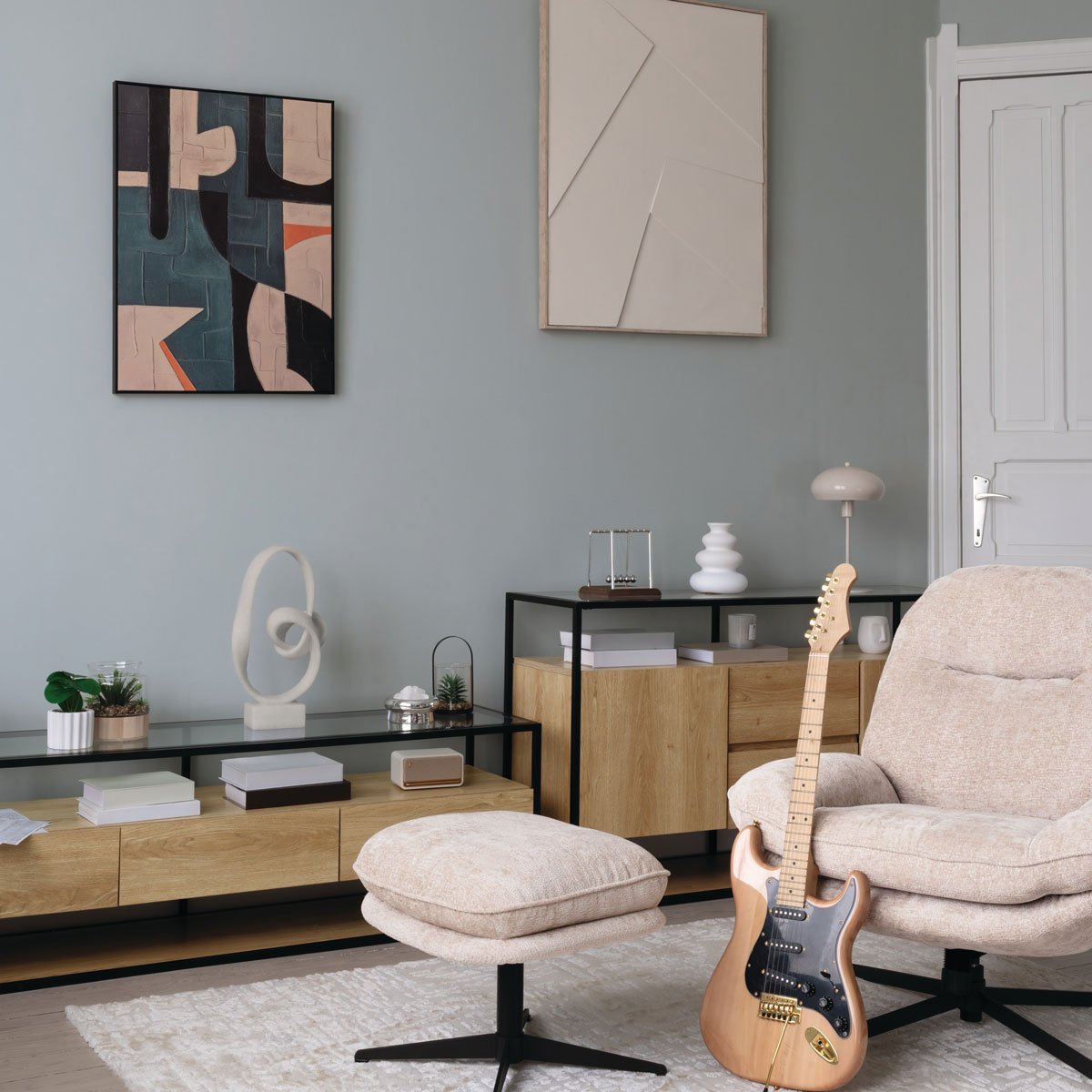 Estatueta decorativa LOUAN branco 45cm