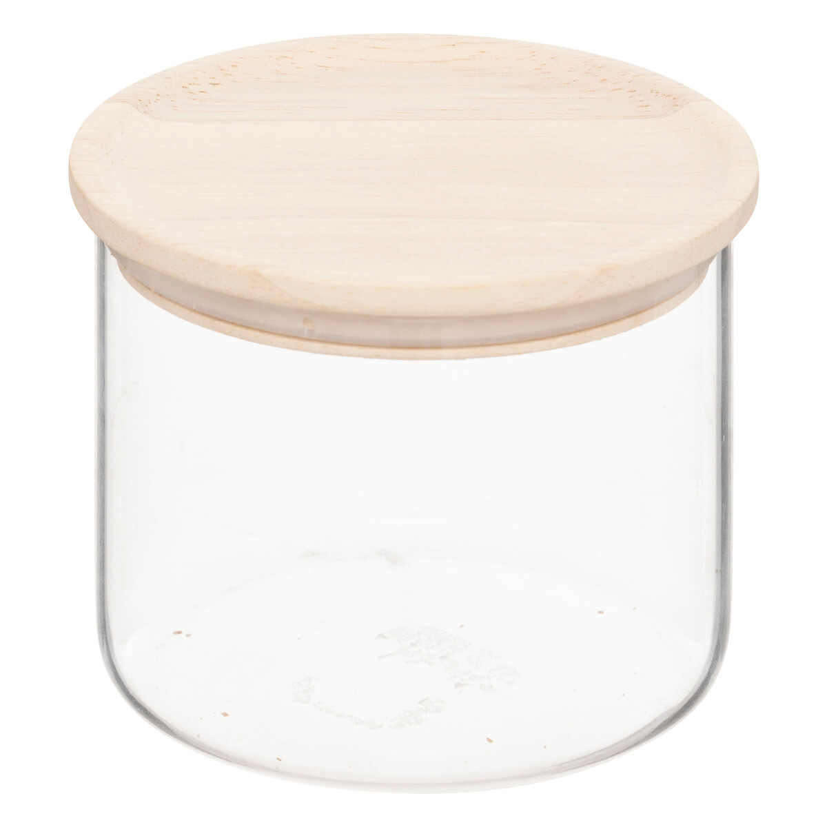 Conjunto de 3 frascos de vidro com tampa em madeira