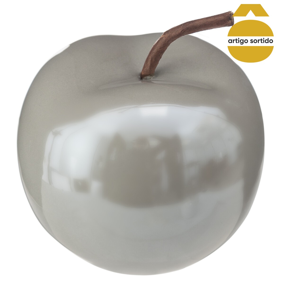 Maçã decorativa em cerâmica 10x12cm