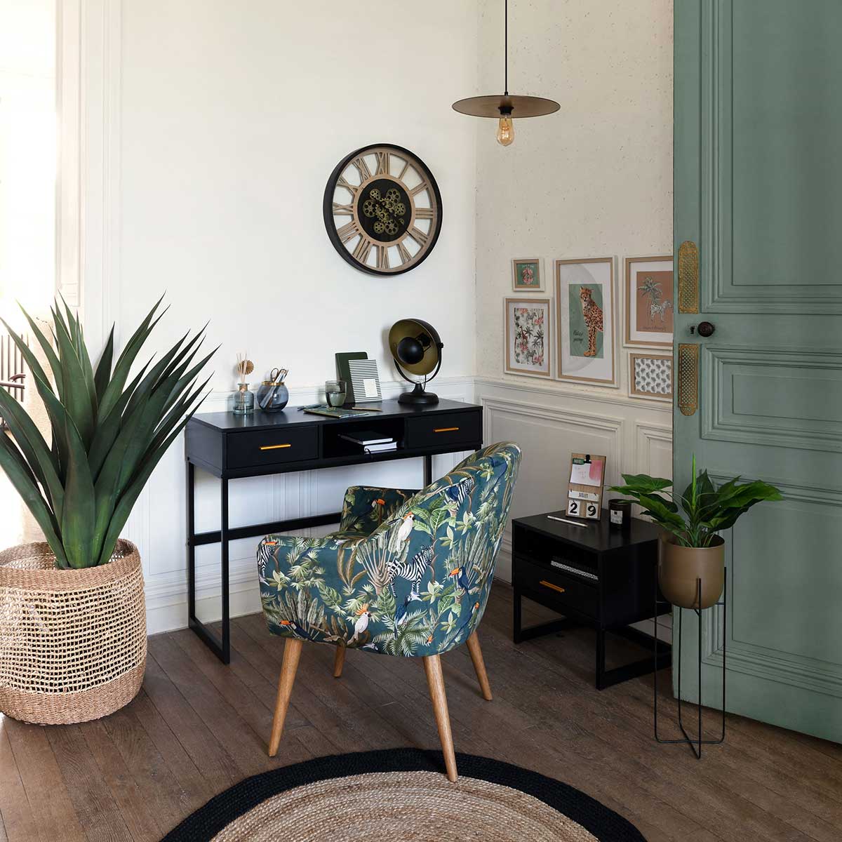 Poltrona JUNGLE verde em veludo