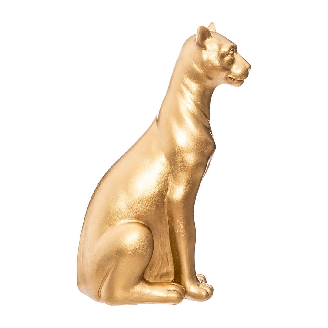 Estatueta pantera dourada