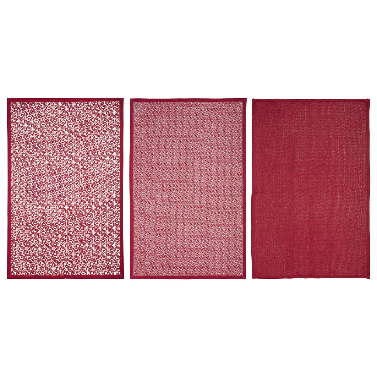 Conjunto de 3 panos de cozinha vermelho