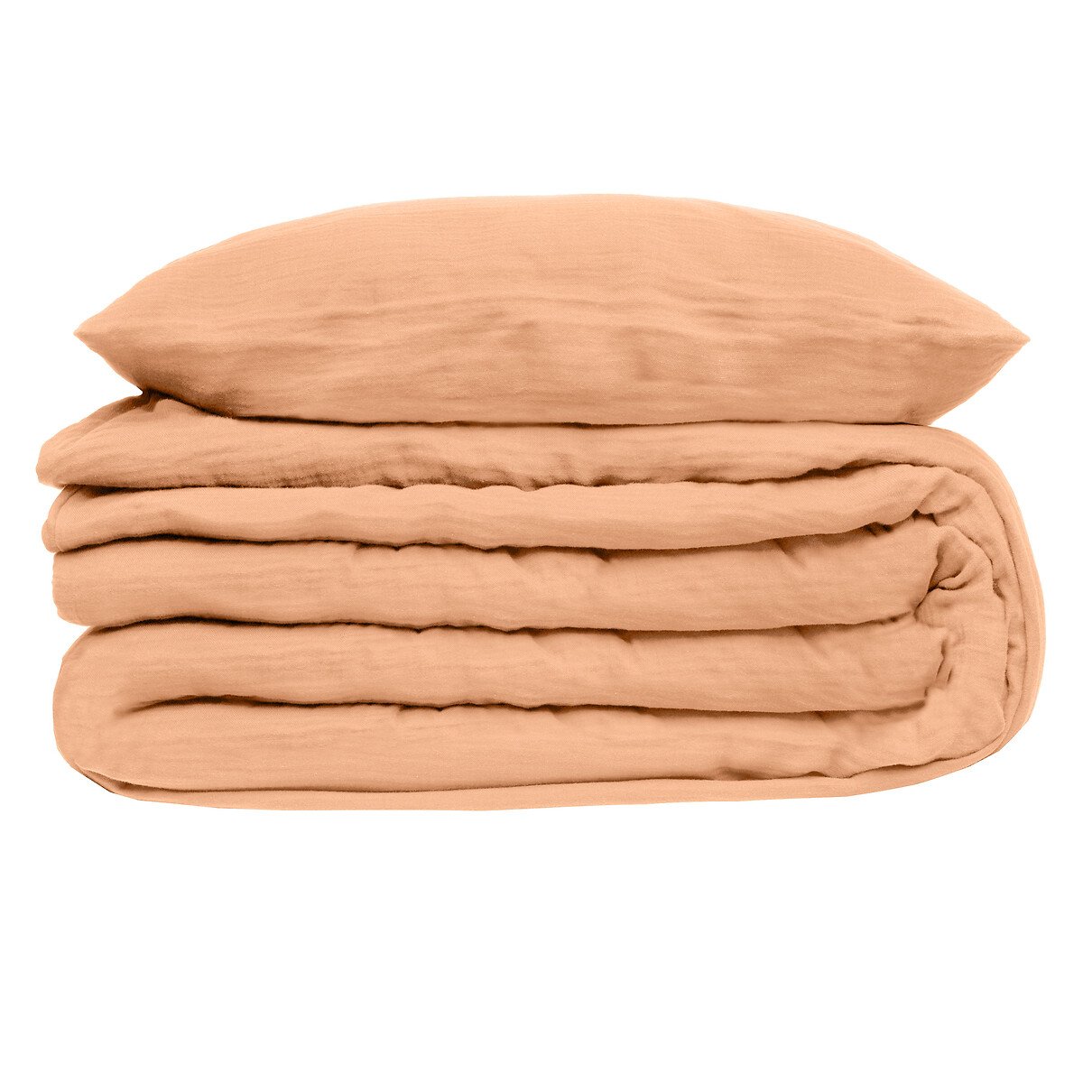 Capa de edredão e 2 capas de almofada gaze rosa 220x240cm