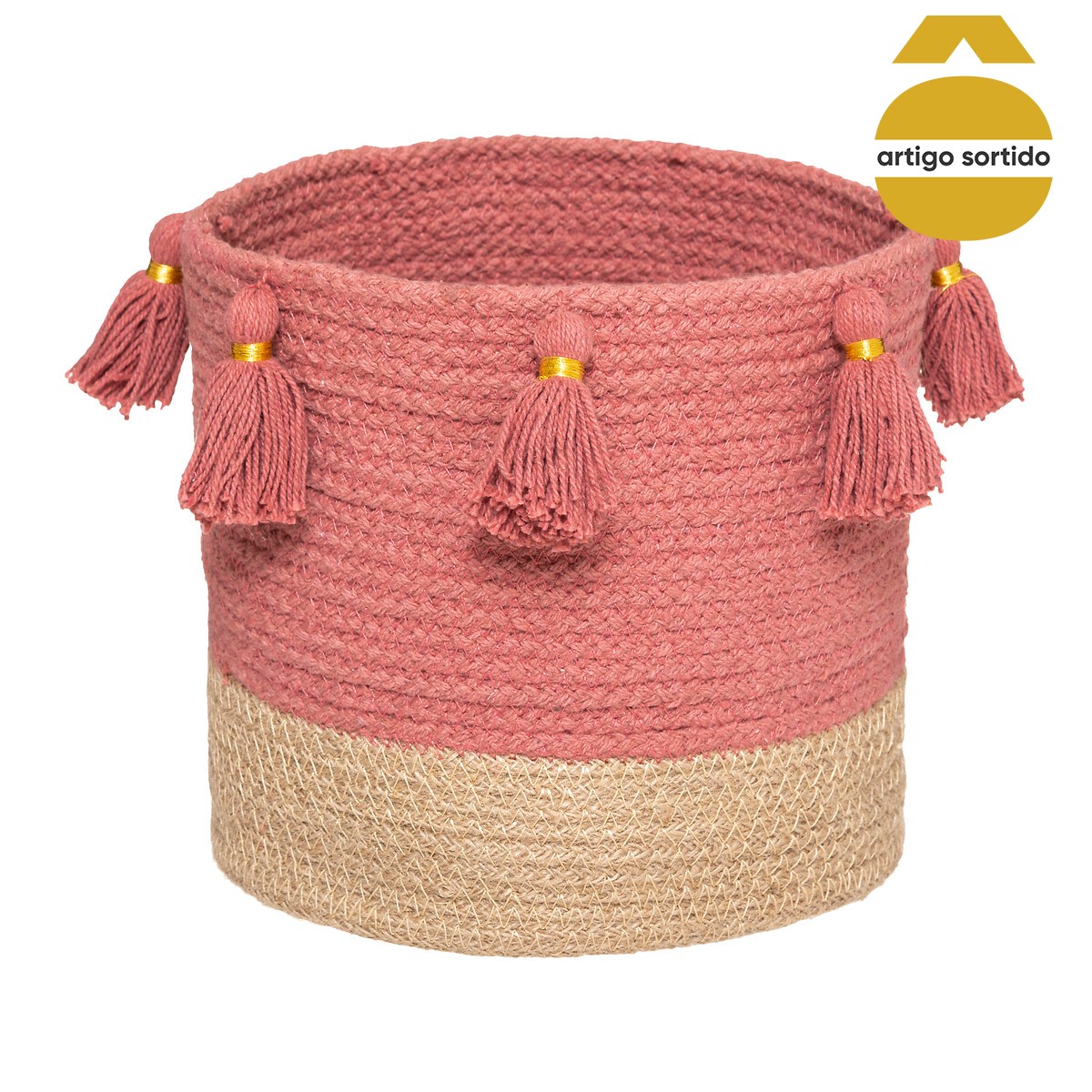 Cesto com pompons GYPSY 20x22cm