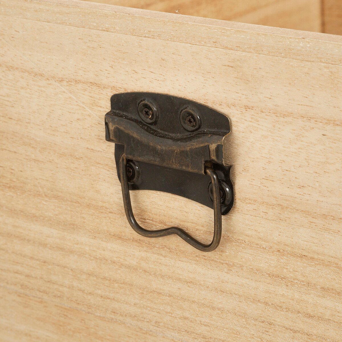 Caixa de arruma&ccedil;&atilde;o JUNGLE bege em mdf 34x34cm