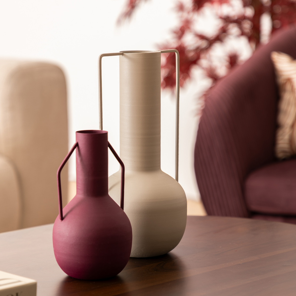 Jarra SYLVAIN vermelho rubi em metal 20cm