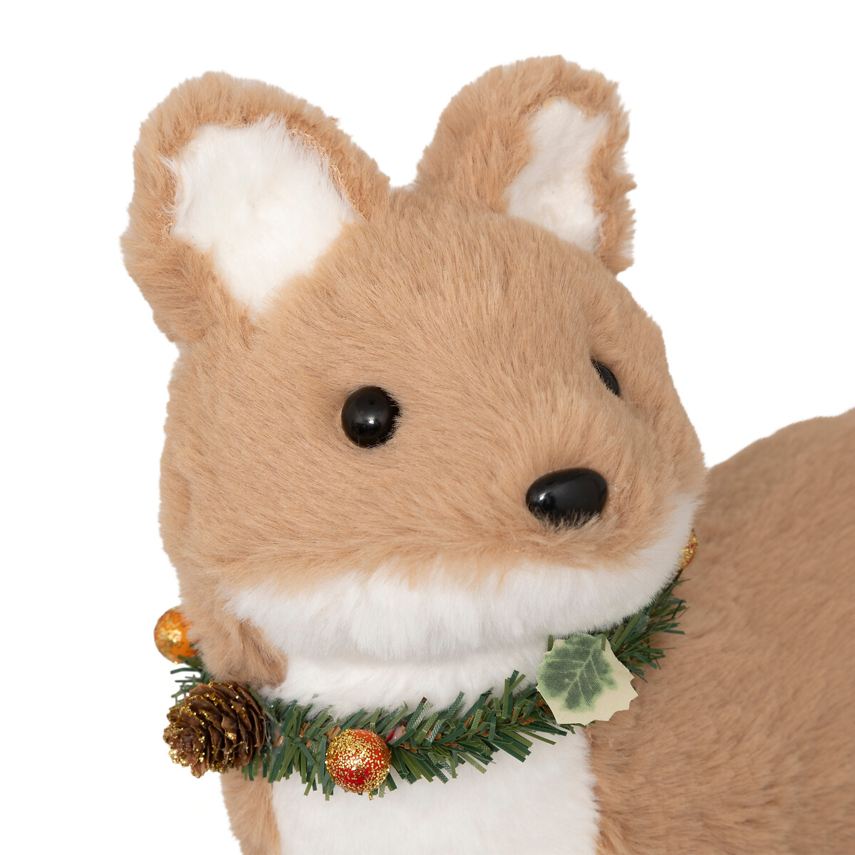 Figura raposa com colar de coroa 32cm