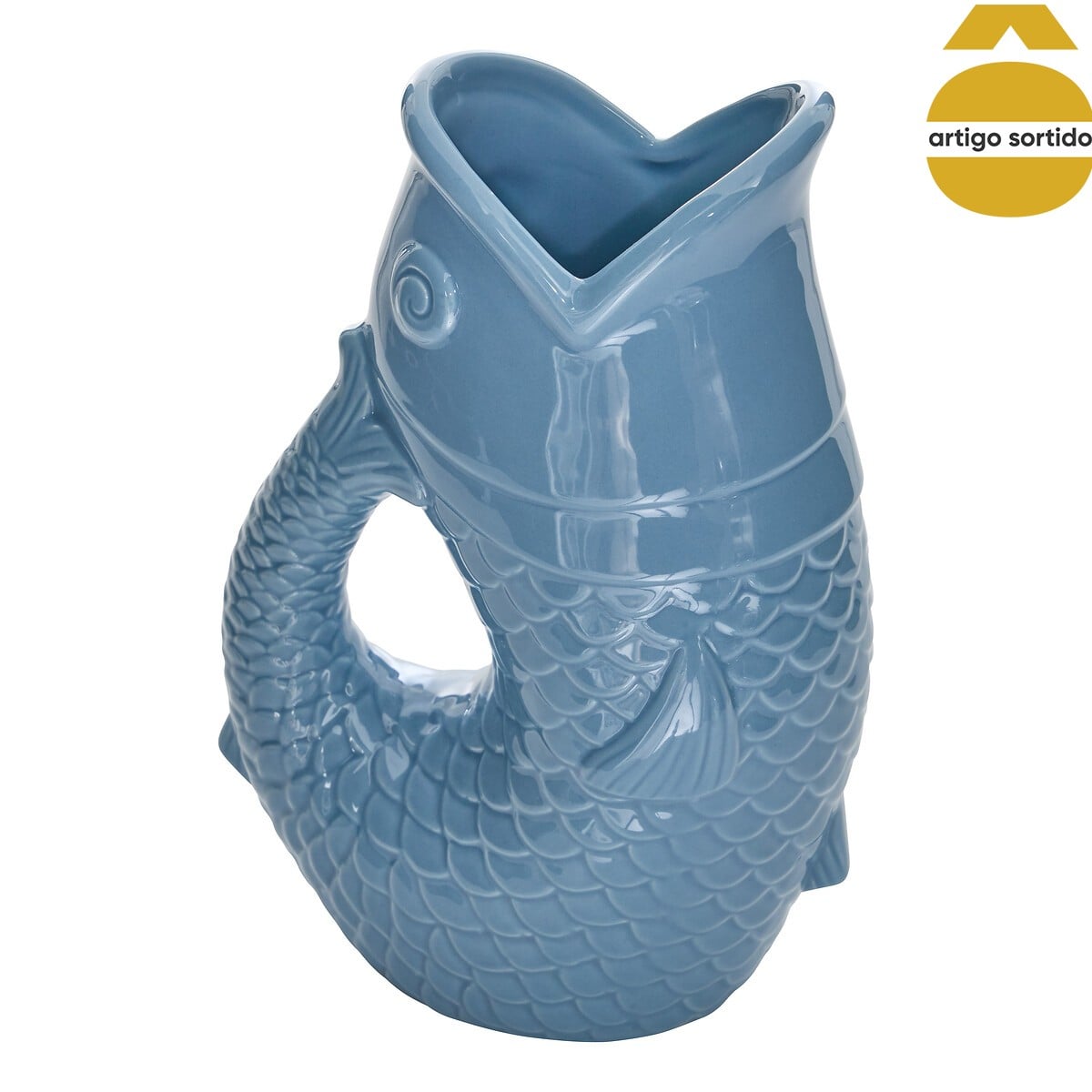 Jarra forma de peixe OC&Eacute;ANIA em cer&acirc;mica 25cm