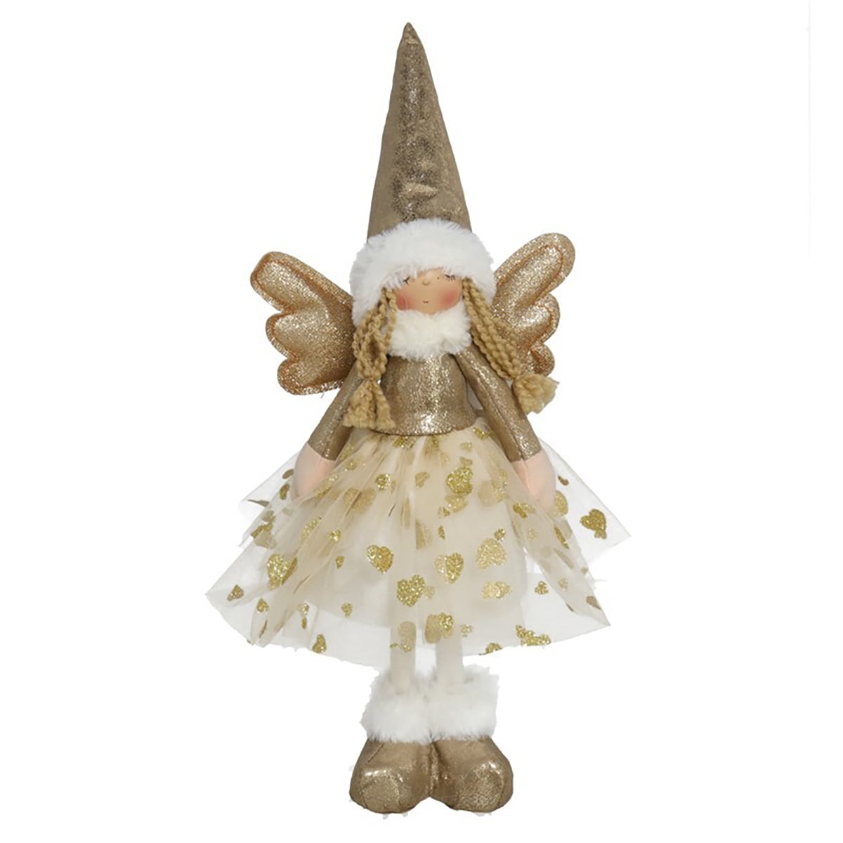 Anjo dourado com led 44cm