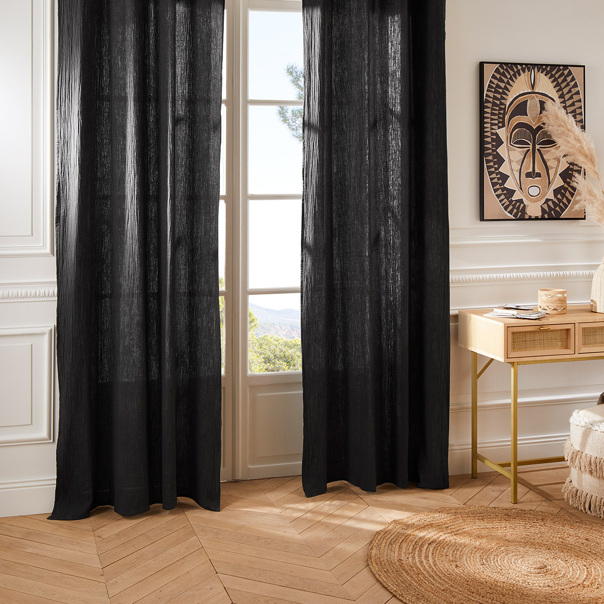 Cortina WINTER LIGHT gaze cinza escuro 130x260cm