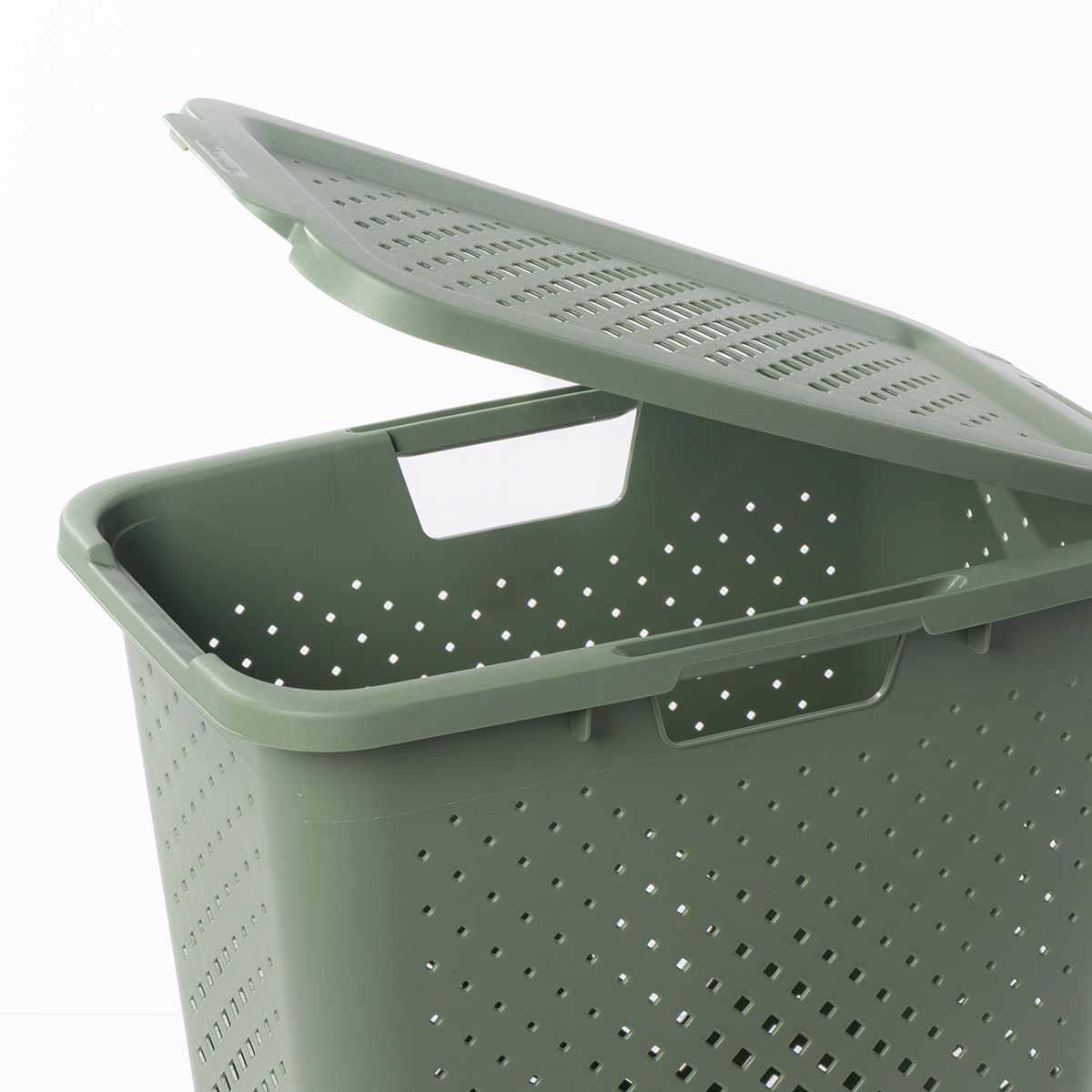 Cesto de roupa wc PIXEL verde com tampa 40l