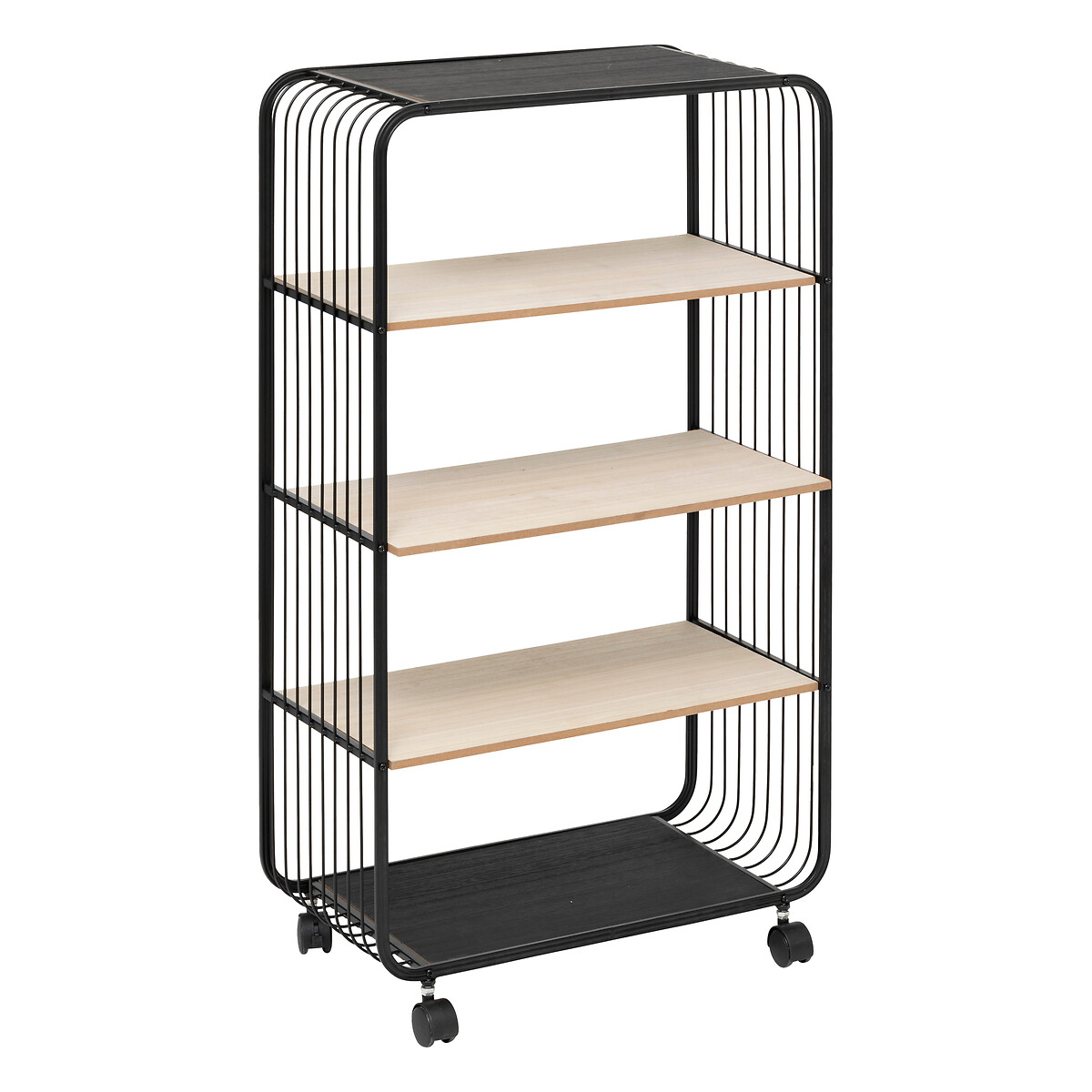 Estante preta com 4 níveis