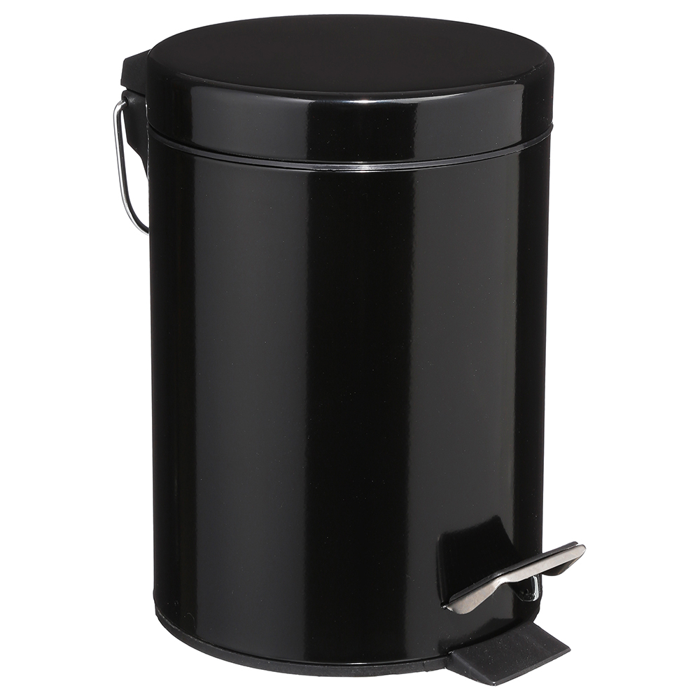 Balde wc preto metal 3l