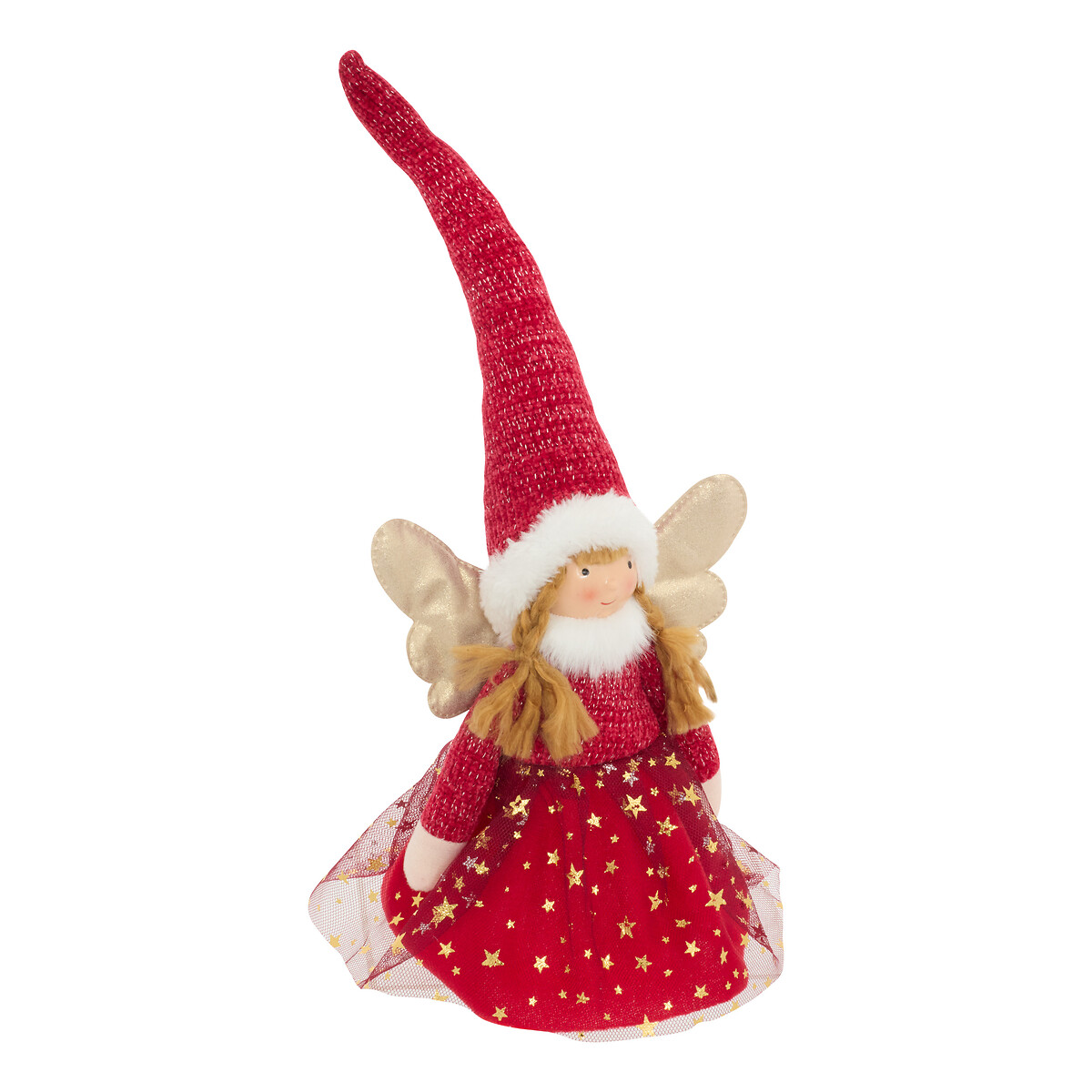 Figura Fada com asas e chap&eacute;u Lisa 34cm