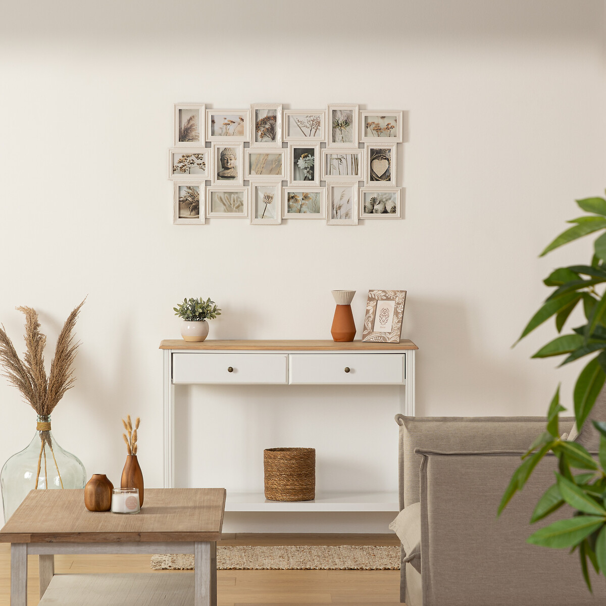 Multimoldura ROMANCE branca para 18 fotos