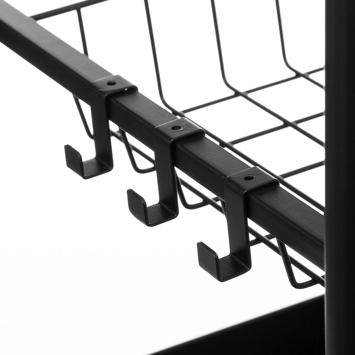 Móvel de apoio com 2 cestos e tabuleiro amovível em bambu