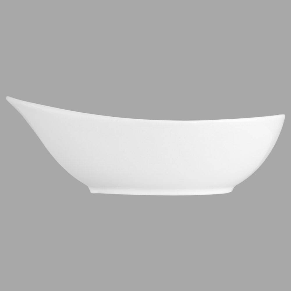 Ta&ccedil;a oval em car&acirc;mica branca