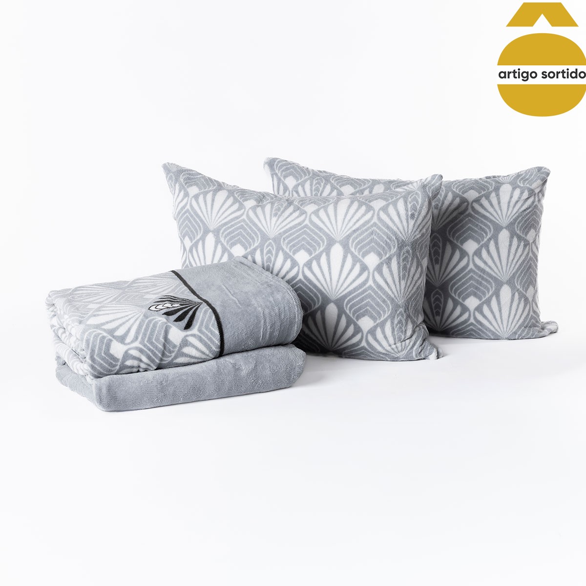 Jogo cama de casal t&eacute;rmico decorado 240x270cm