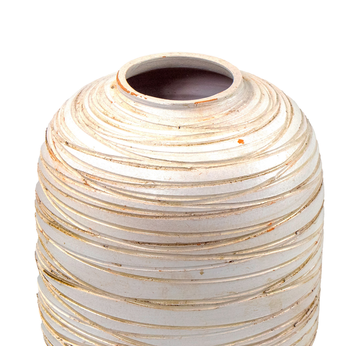 Jarra riscada bege em cerâmica 24cm