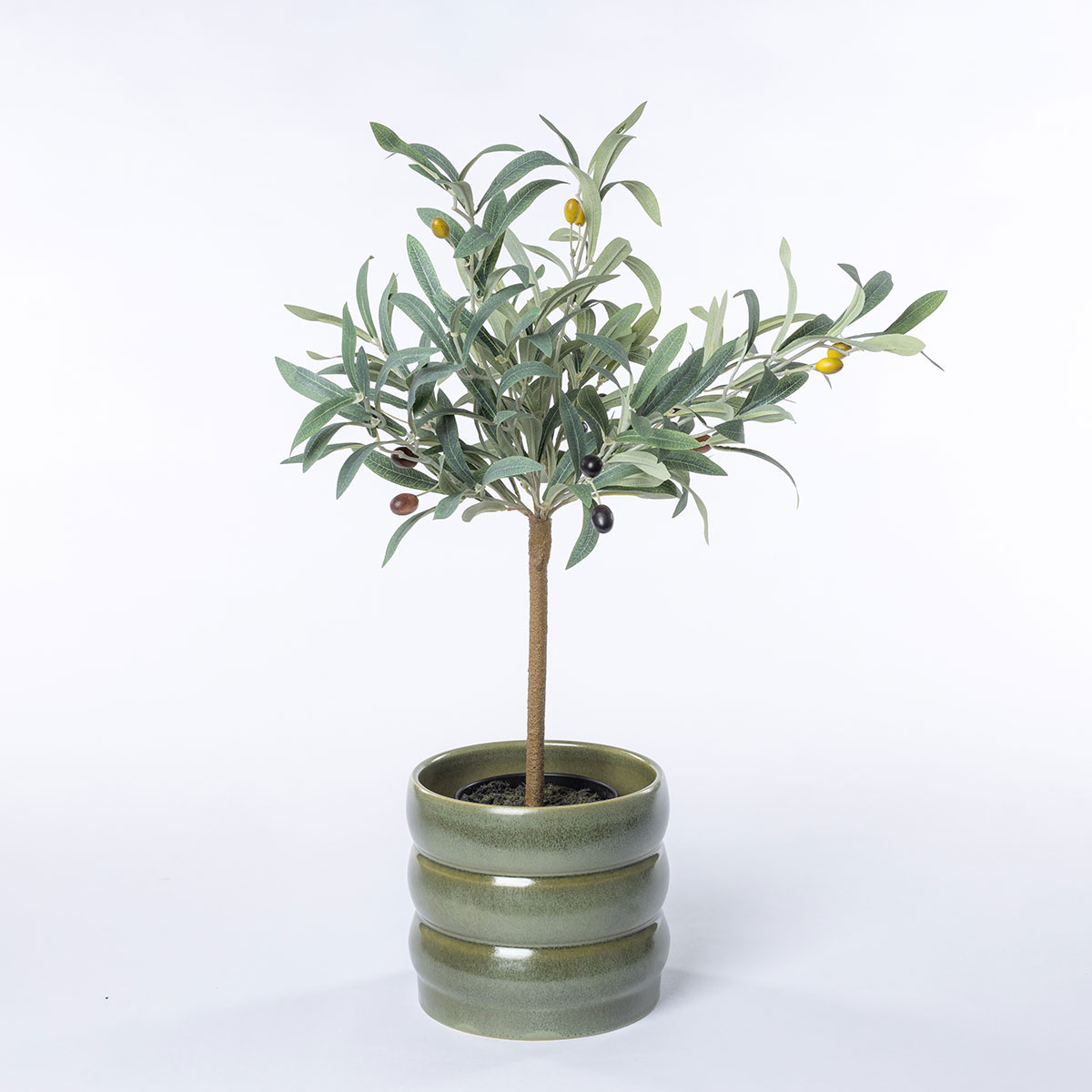 Vaso de cerâmica ondulado verde 16cm