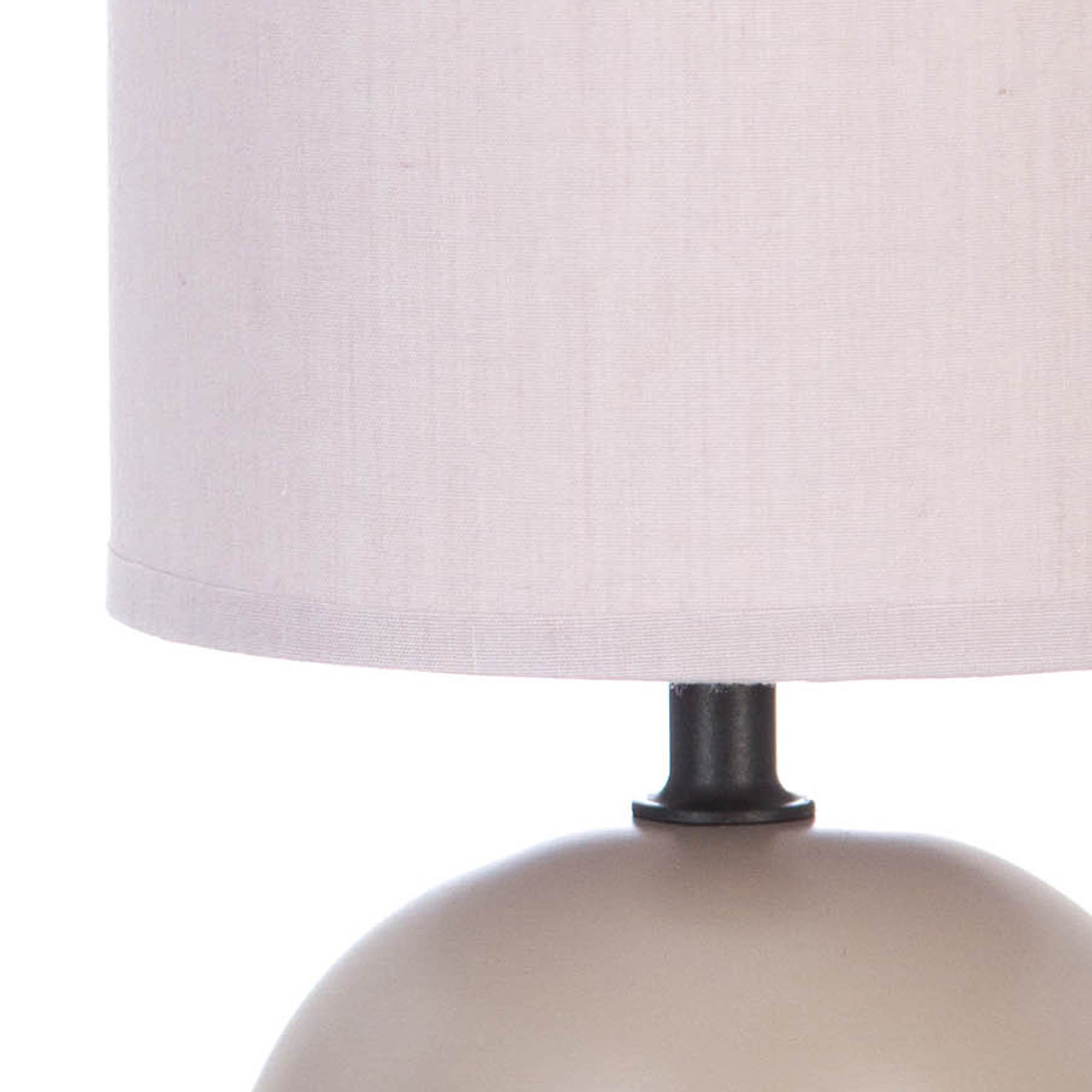 Candeeiro De Mesa Bola Cer&acirc;mica Cinza Taupe