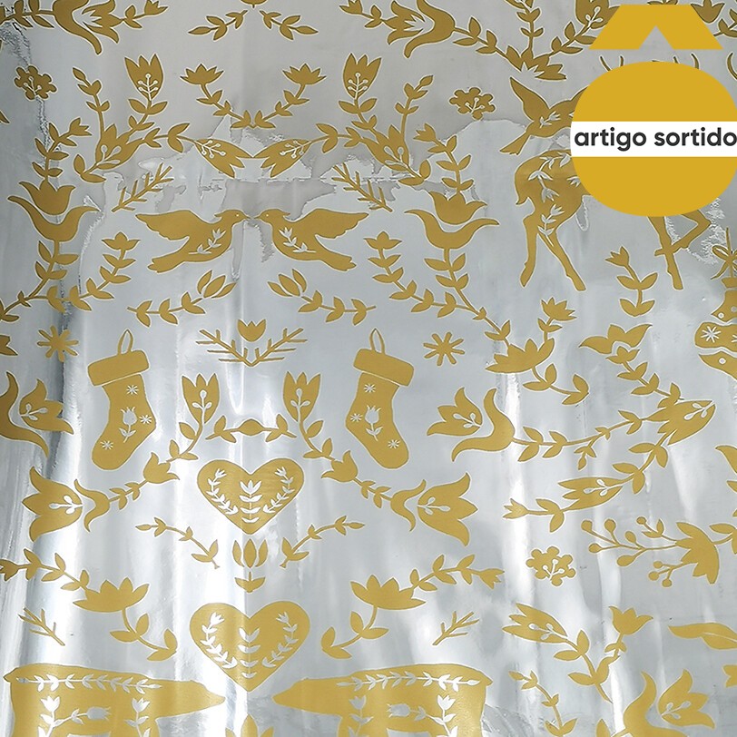 Rolo papel de embrulho decora&ccedil;&atilde;o natal&iacute;cia 70x200cm