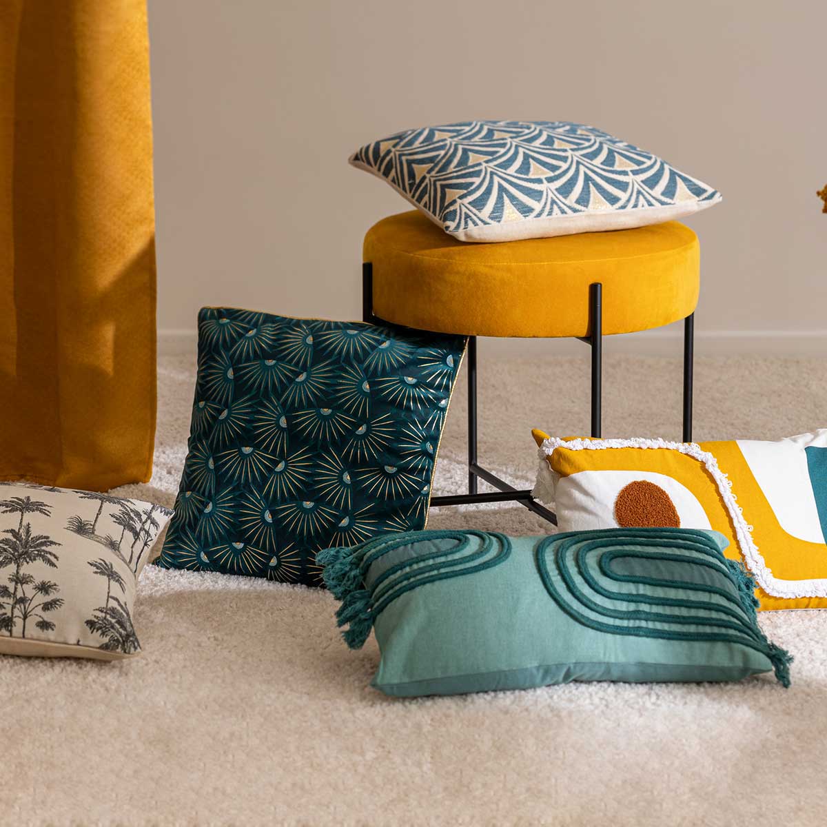 Capa para almofada CHEN azul art 40x40cm