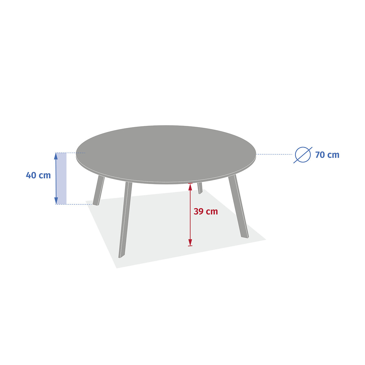 Mesa de apoio SAONA argile 70cm