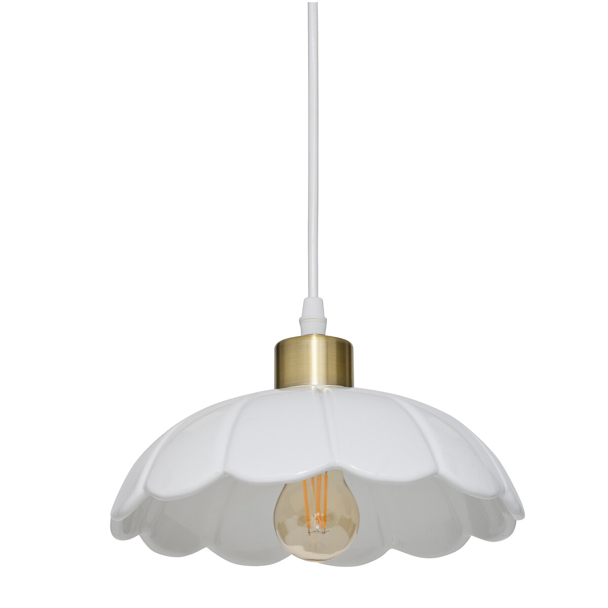 Candeeiro de teto BRUNA branco em cer&acirc;mica 23cm