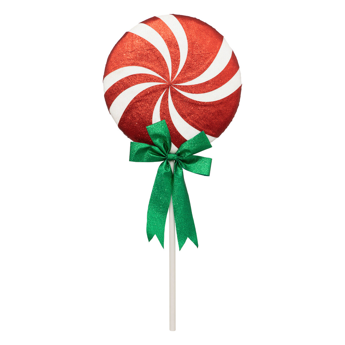 Haste decorativa doce de natal vermelho e branco 80cm