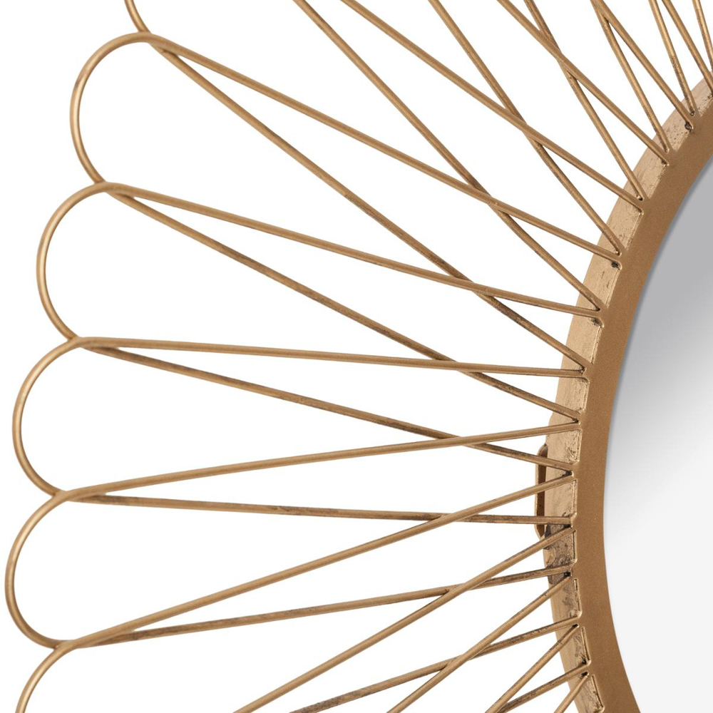 Espelho decorativo SOL castanho em metal 76cm,  Espelho decorativo SOL castanho em metal 76cm