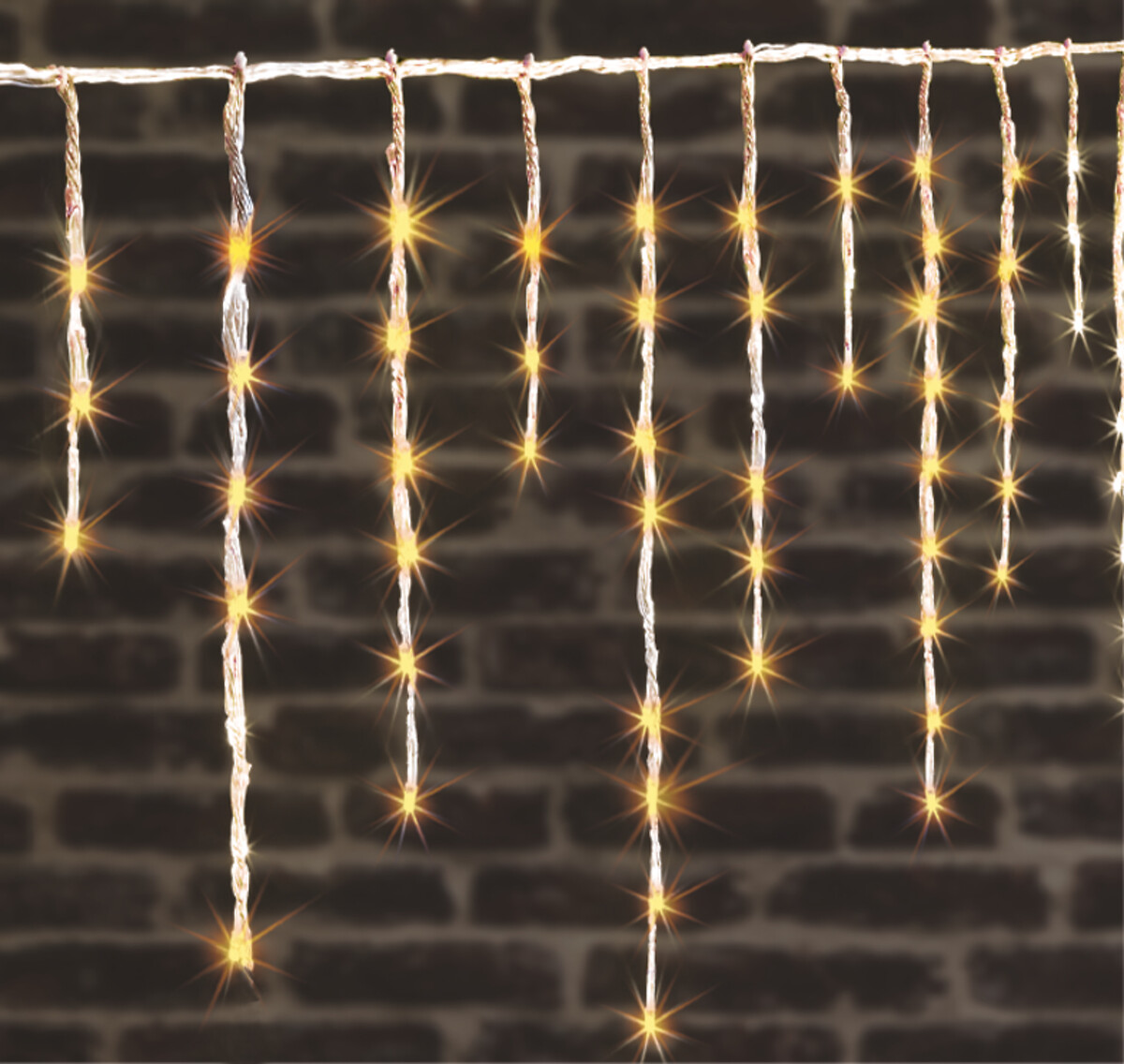 Cortina de natal efeito queda de neve branco quente 600 leds