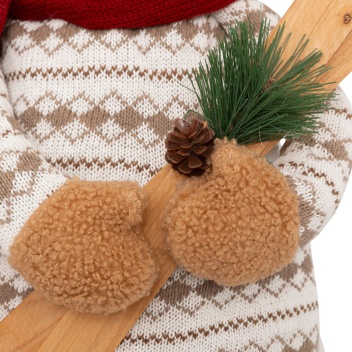 Figura urso SKI com gorro e cachecol extensível 88cm,  Figura urso SKI com gorro e cachecol extensível 88cm