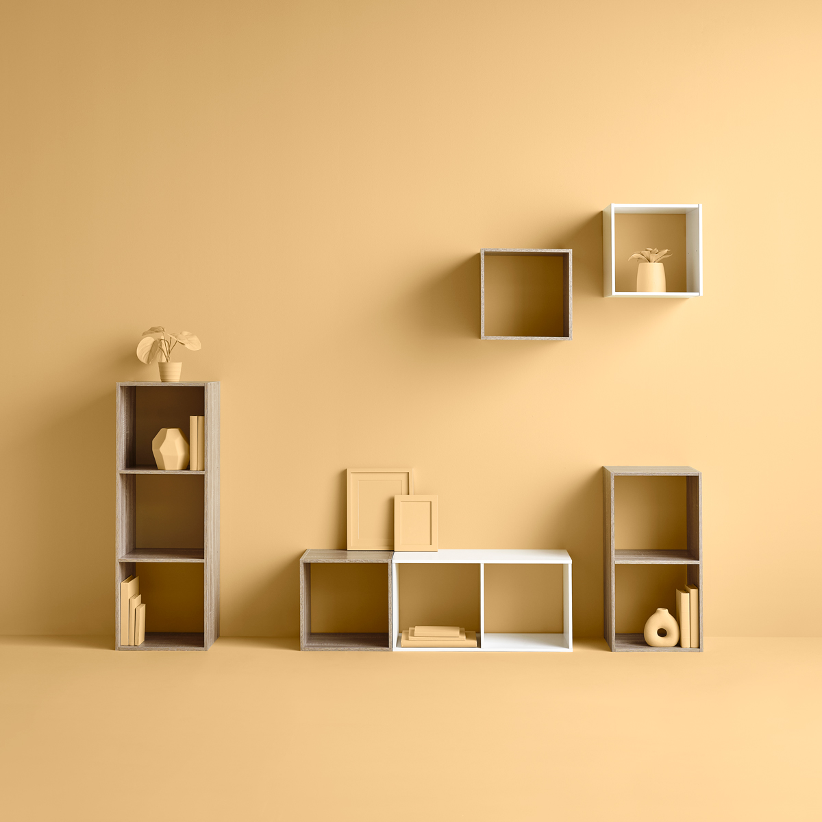 Estante em carvalho para 3 cubos MIXMODUL