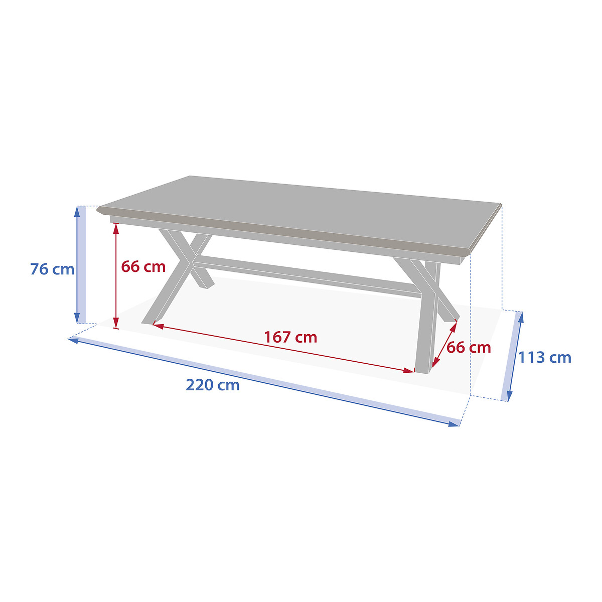 Mesa extens&iacute;vel AXIOME em alum&iacute;nio