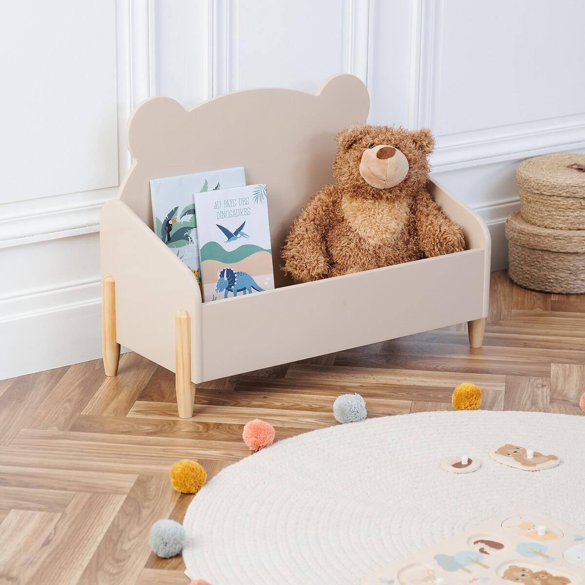 Caixa de arruma&ccedil;&atilde;o urso DOUCEUR bege