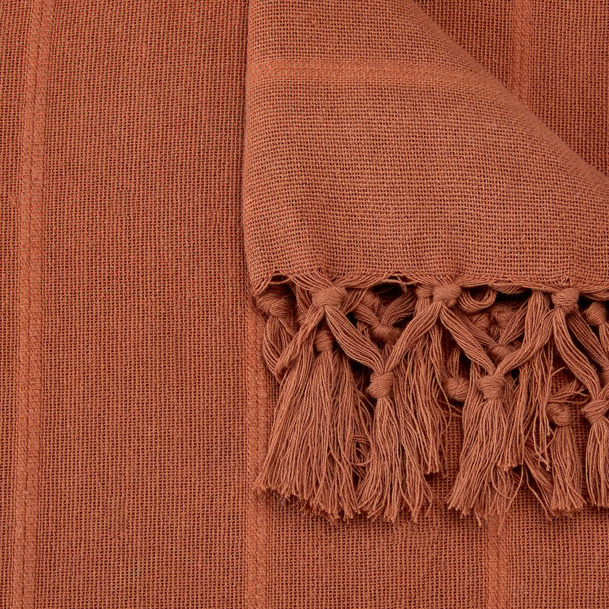 Manta ANJALI terracota em algod&atilde;o