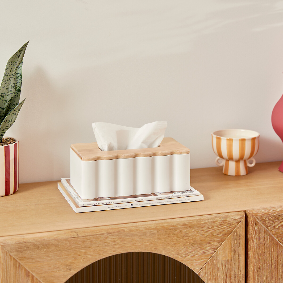 Porta  len&ccedil;os de papel CHERRI branco