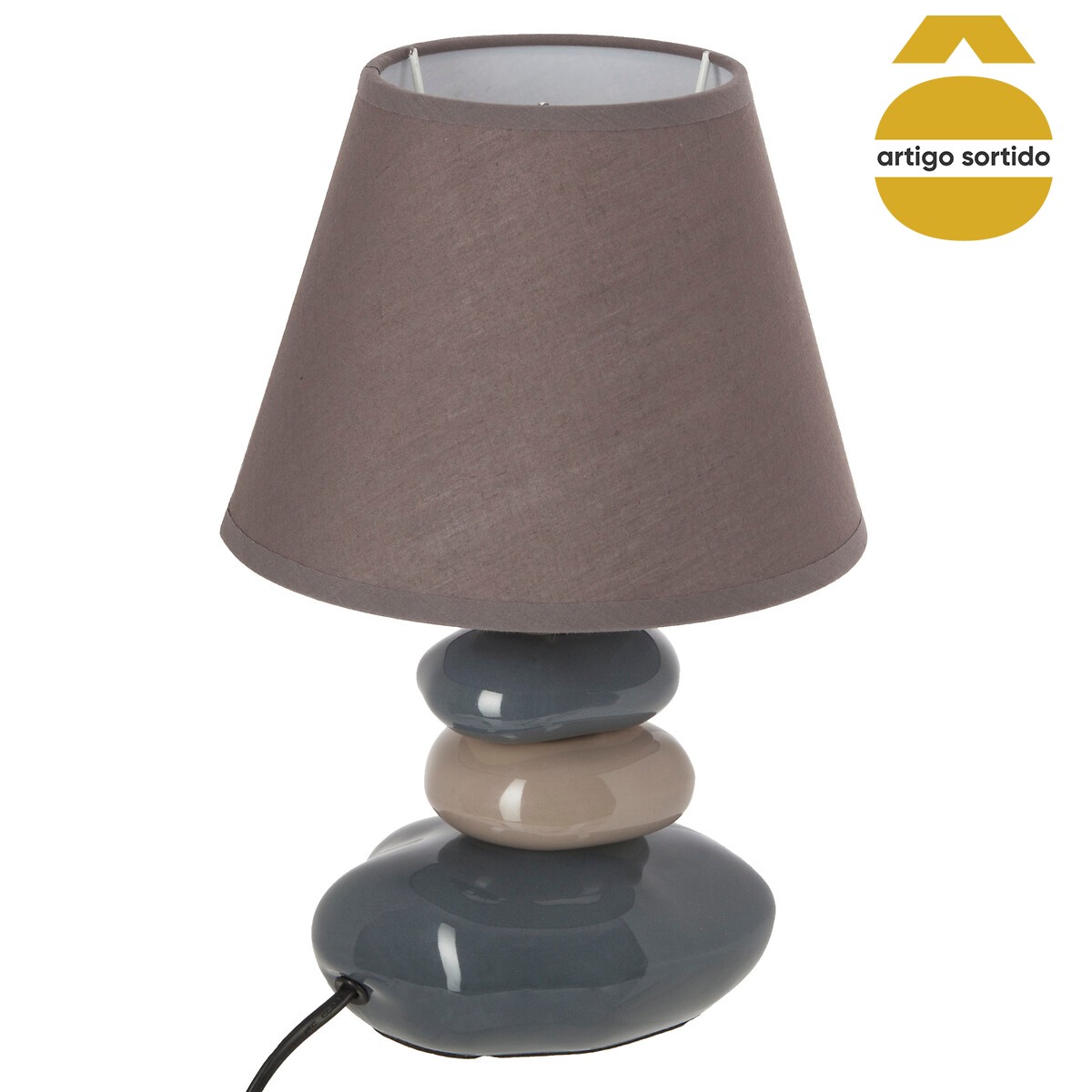 Candeeiro de mesa LENY com 4 pedras em cer&acirc;mica
