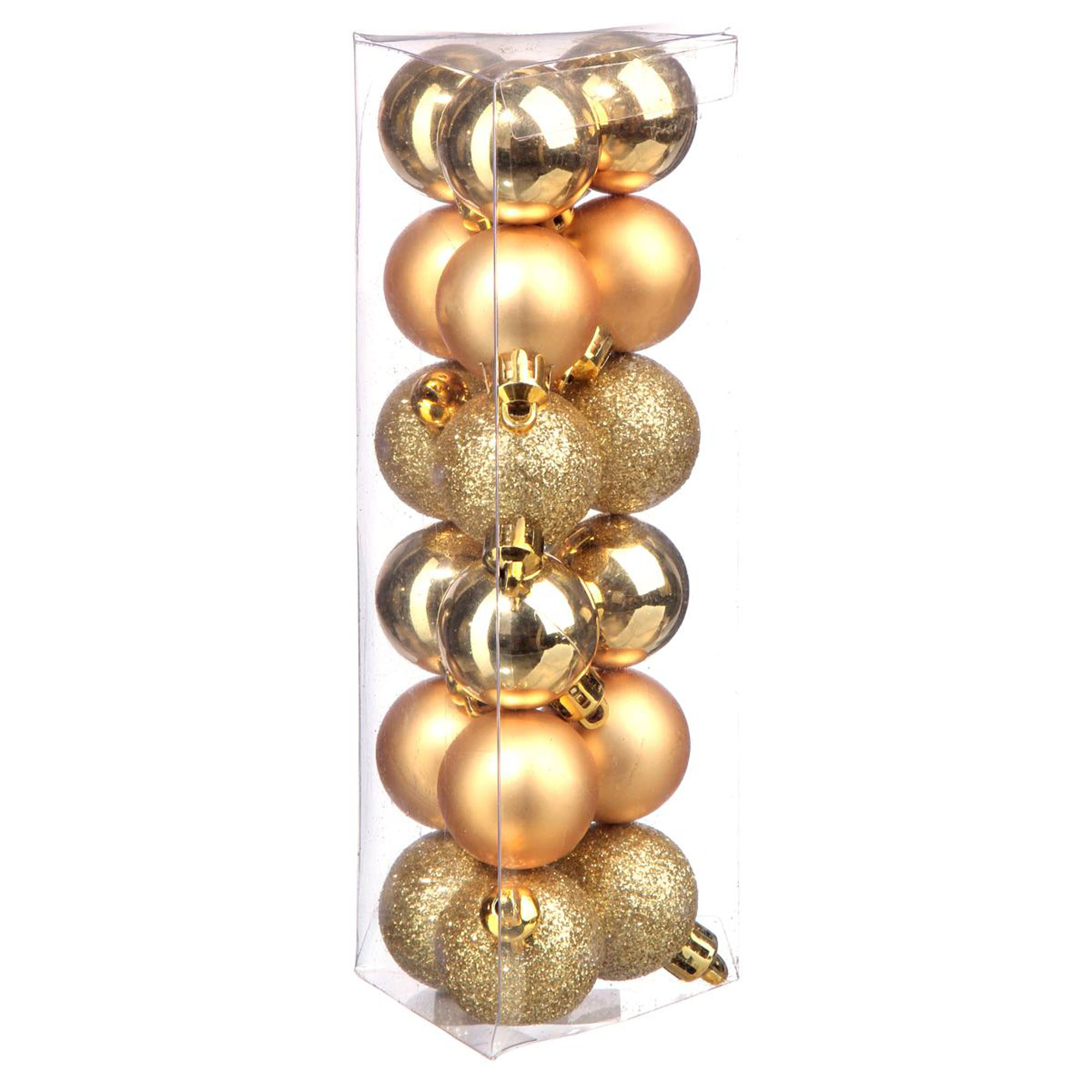 Conjunto de 18 bolas de natal douradas decoradas