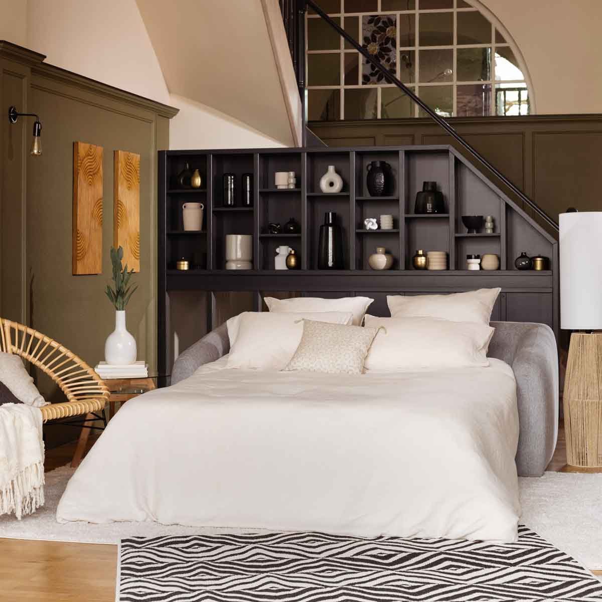 Sofá cama GENERIQUE cinza 198cm