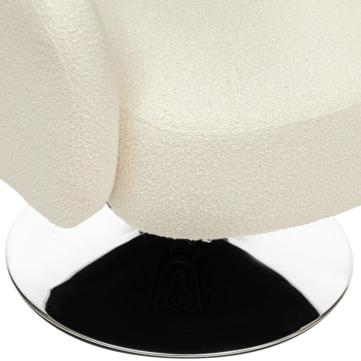 Poltrona EDITH com pelo bouclé branco,  Poltrona EDITH com pelo bouclé branco