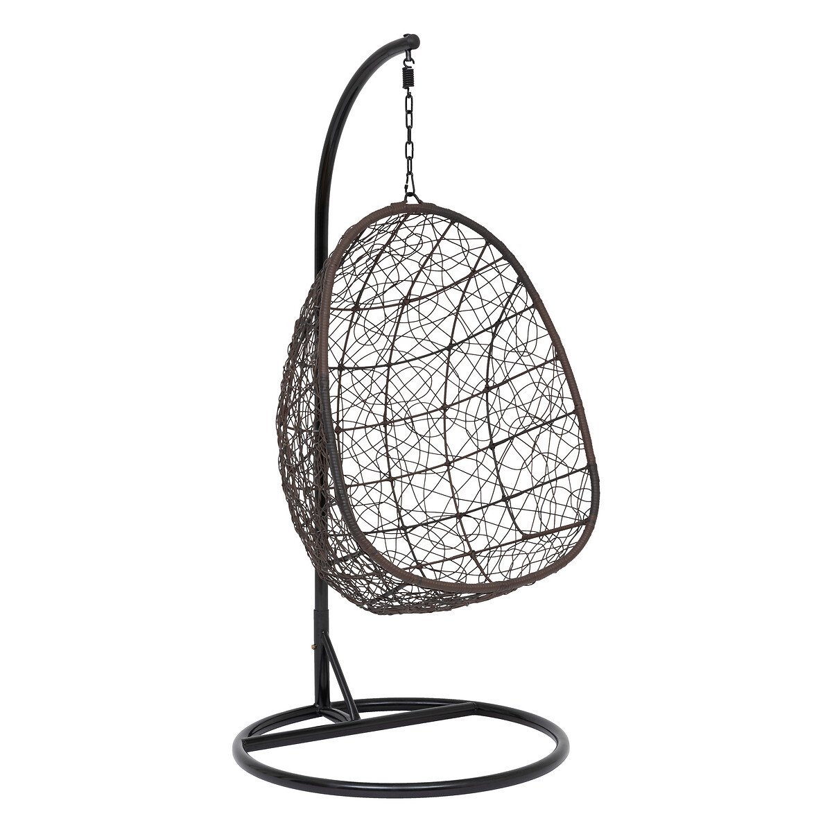 Cadeir&atilde;o baloi&ccedil;o preto com almofada bege