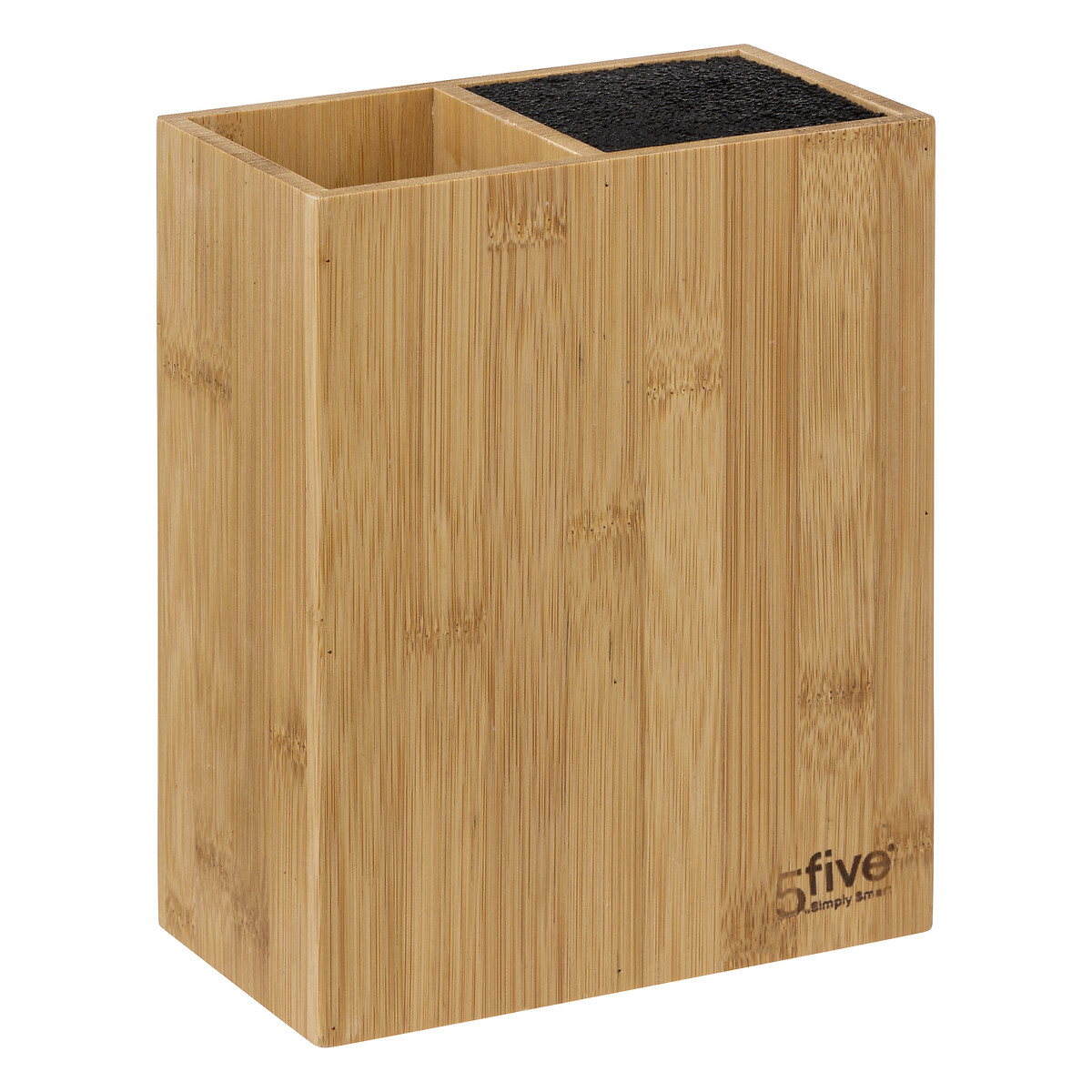 Conjunto de facas e utensílios com suporte em bambu