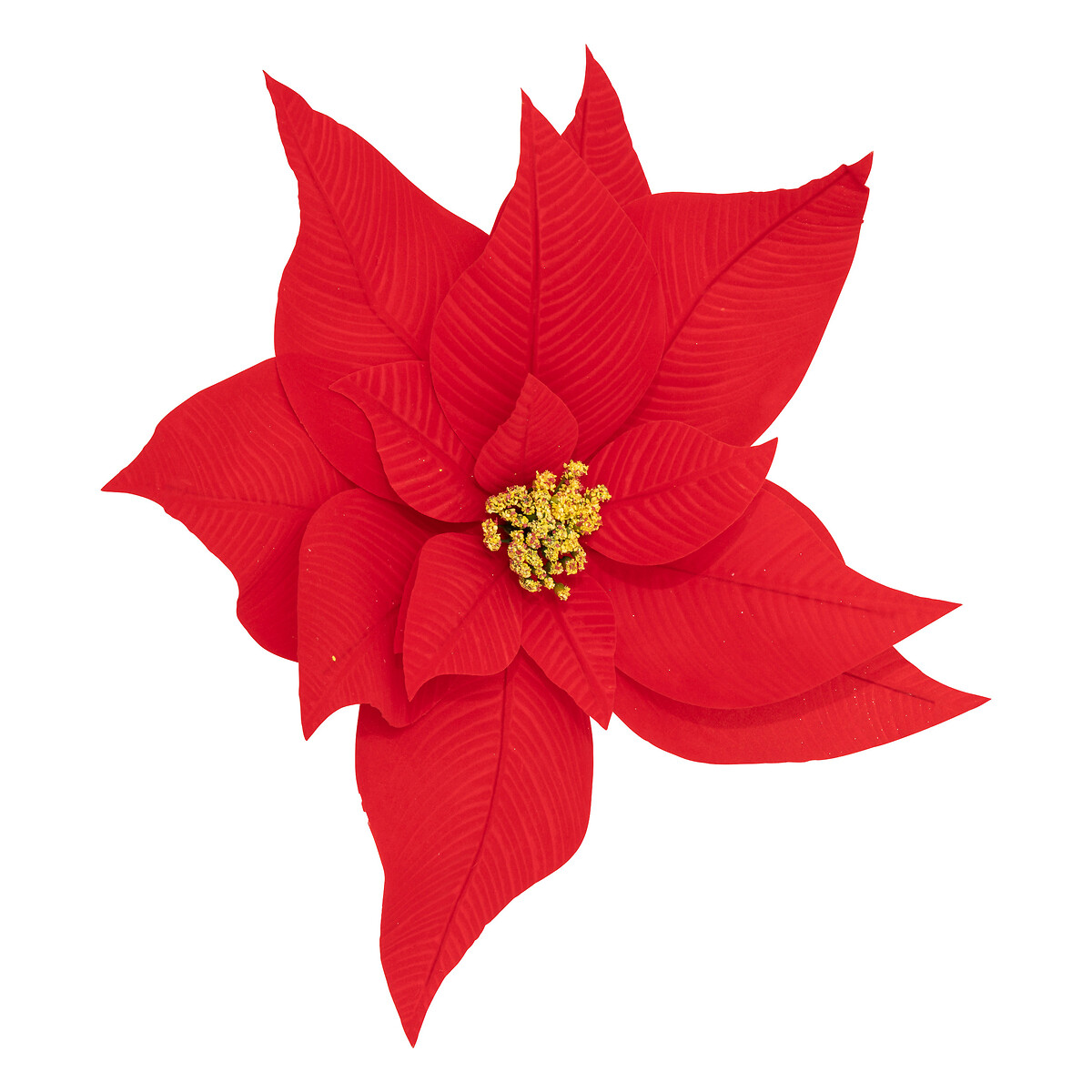 Flor poinsettia vermelho com pin&ccedil;a 45cm