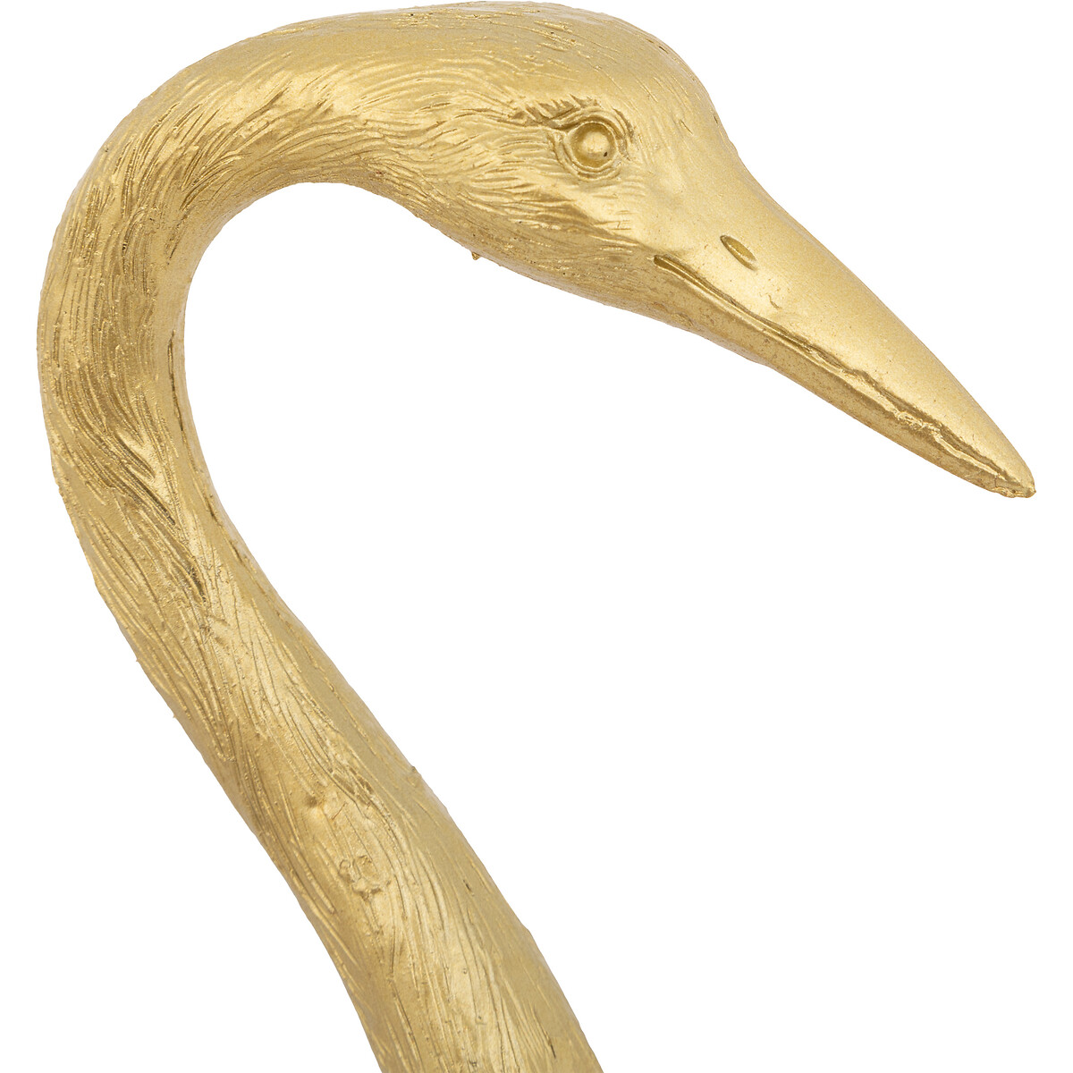 Estátua de garça dourada em resina 41cm