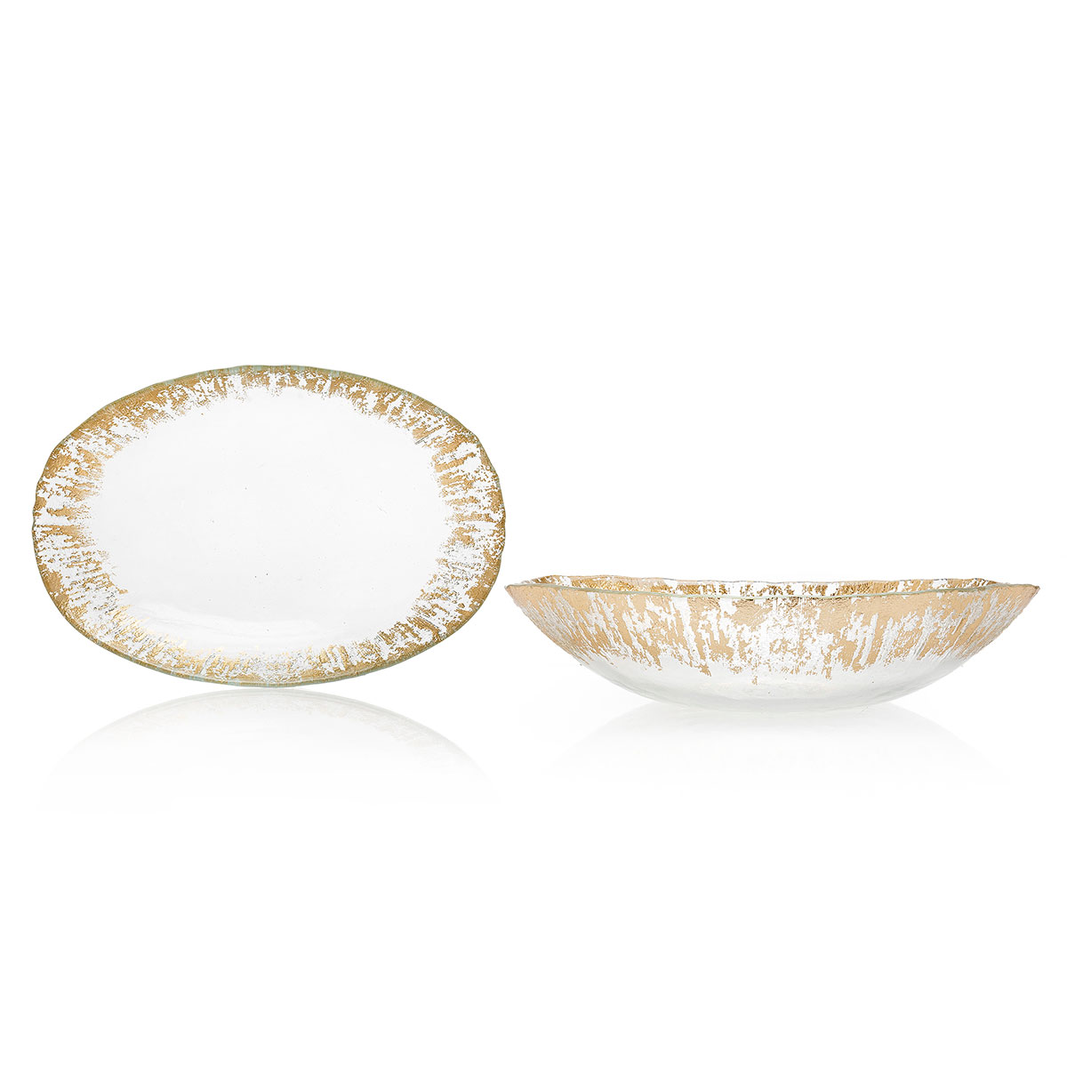 Ta&ccedil;a vidro com beira dourada