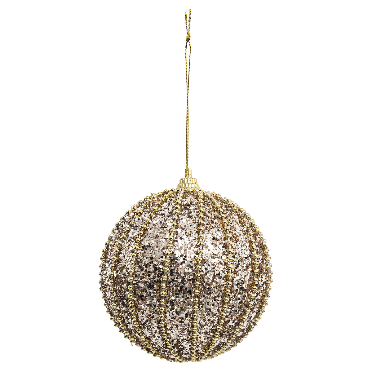 Conjunto de 3 bolas champagne com relevo