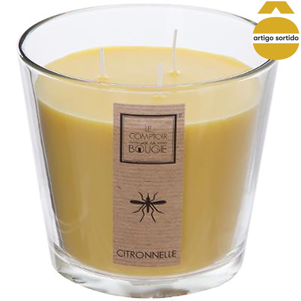 Vela citronela em copo de vidro 500g